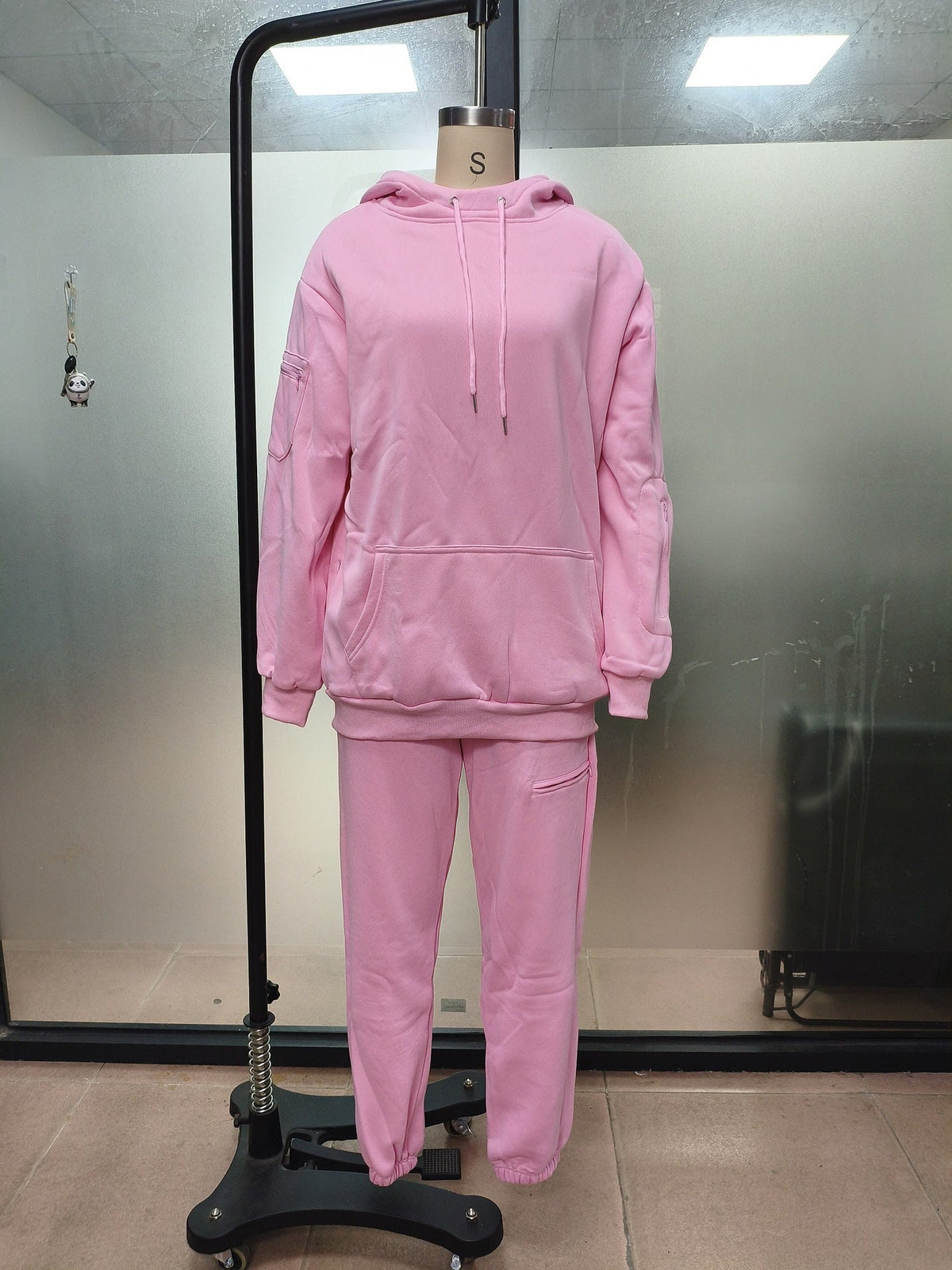 2026 Autumn Winter New European And American Style Fleece-Lined Hoodie For Women, Solid Color, Loose Fit, Casual Pullover, Cross-Border Women's Clothing