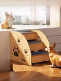 Wooden Pet Stairs with Paw Prints