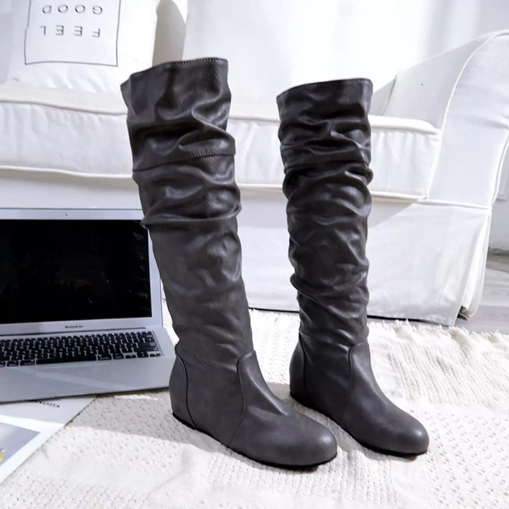 Round Toe Slouch Boots