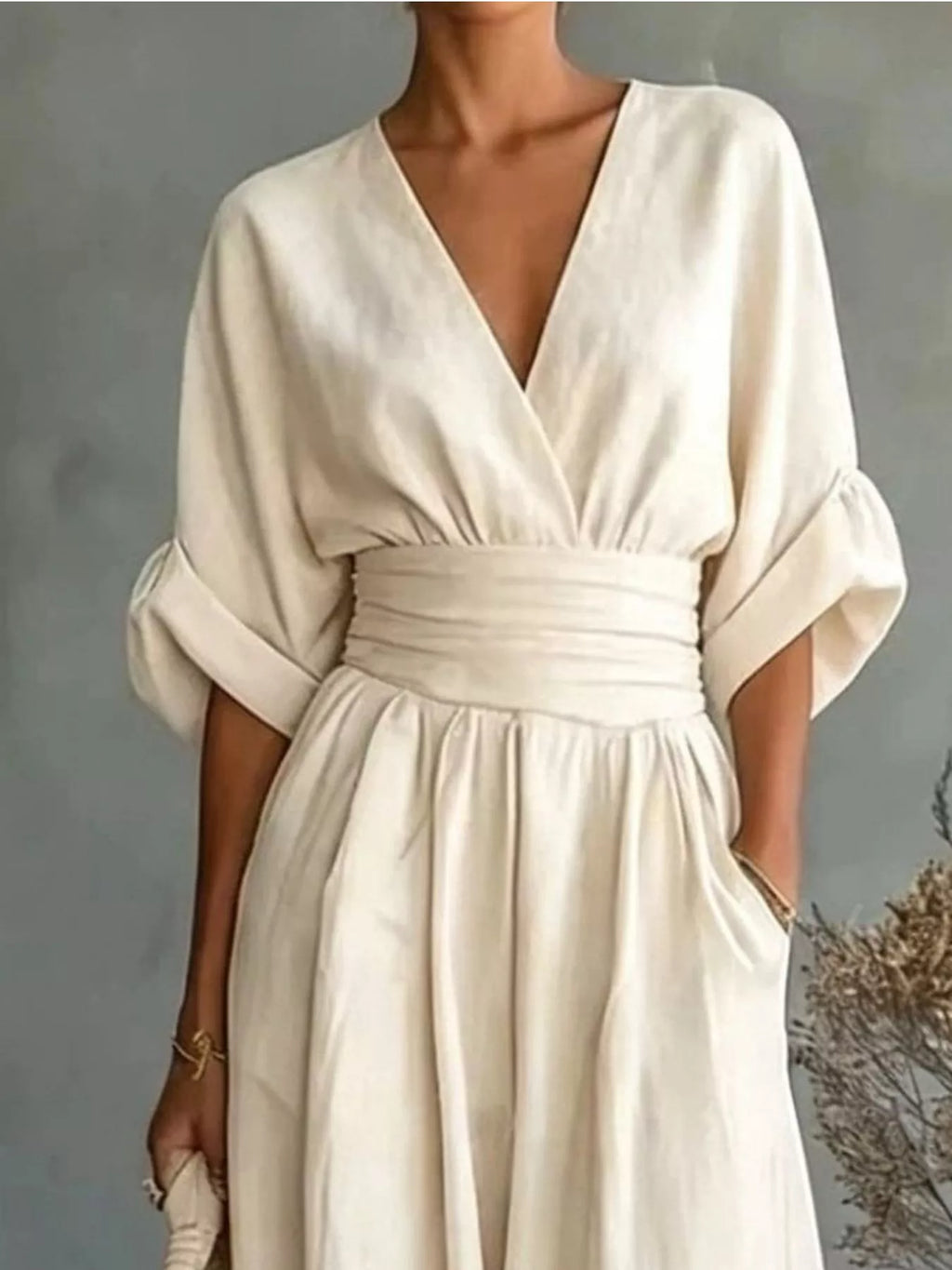 Full Size Half Sleeve Wide-Leg Jumpsuit Plus Size
