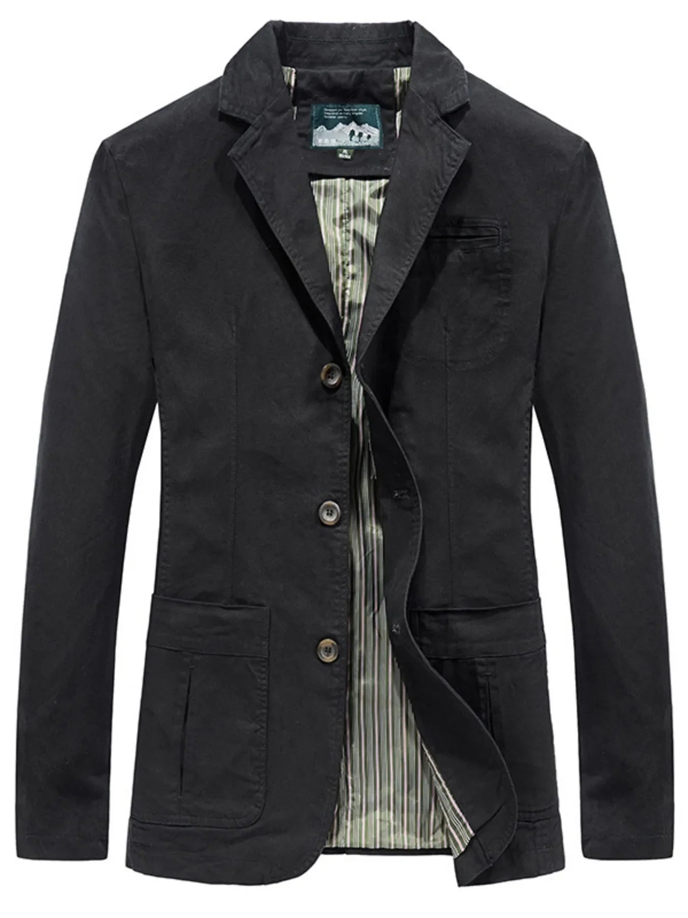 Men's Plus Size Lapel Collar Button Up Blazer