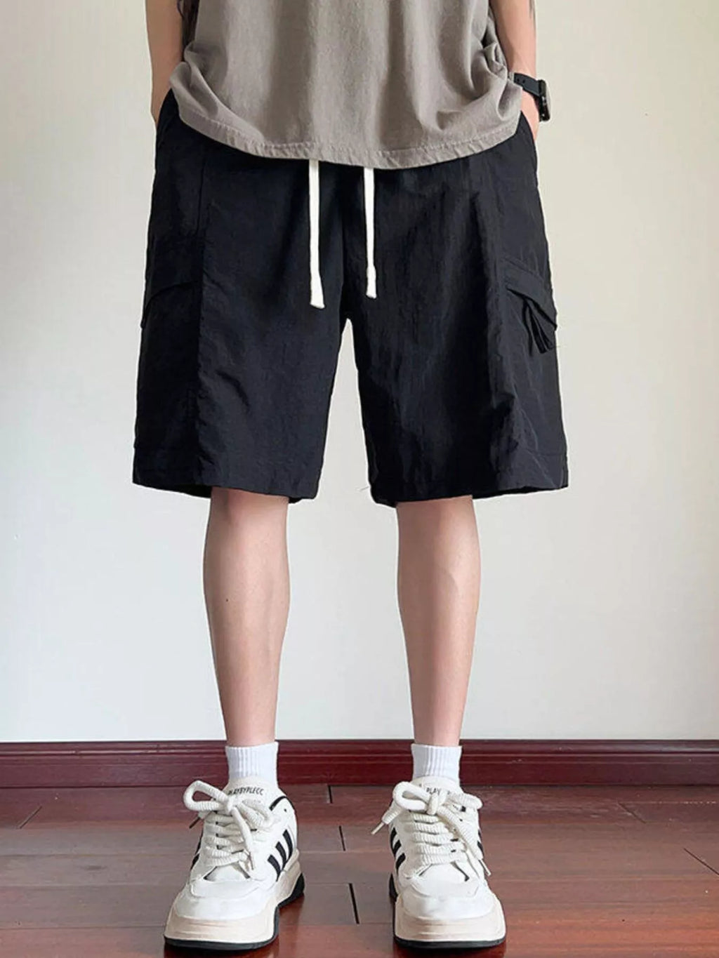 Men's Plus Size Cargo Shorts with Drawstring