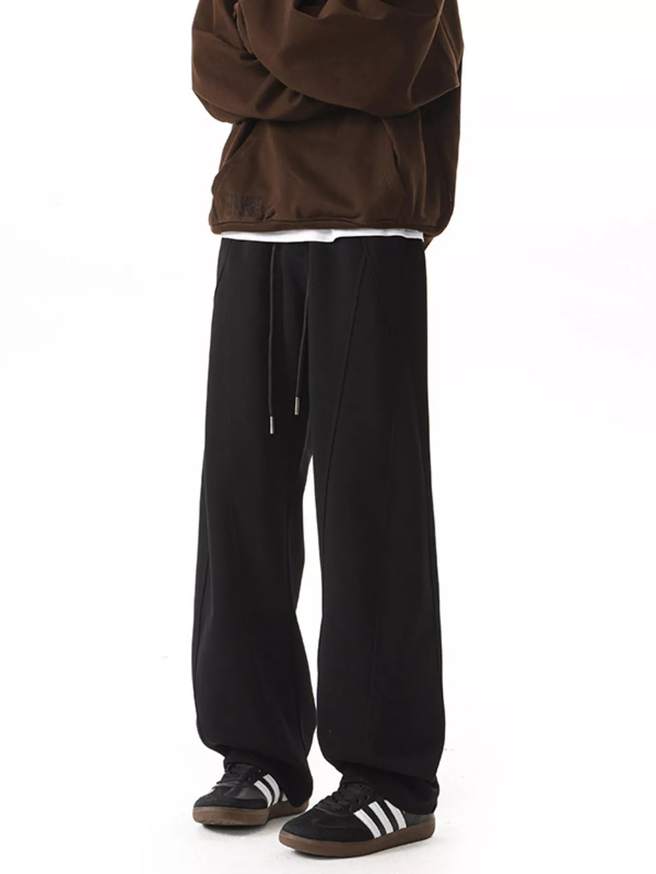 Men's Plus Size Drawstring Wide-Leg Pants