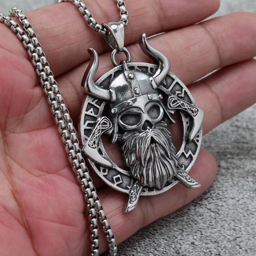 Vintage Stainless Steel Viking Mens Pendant