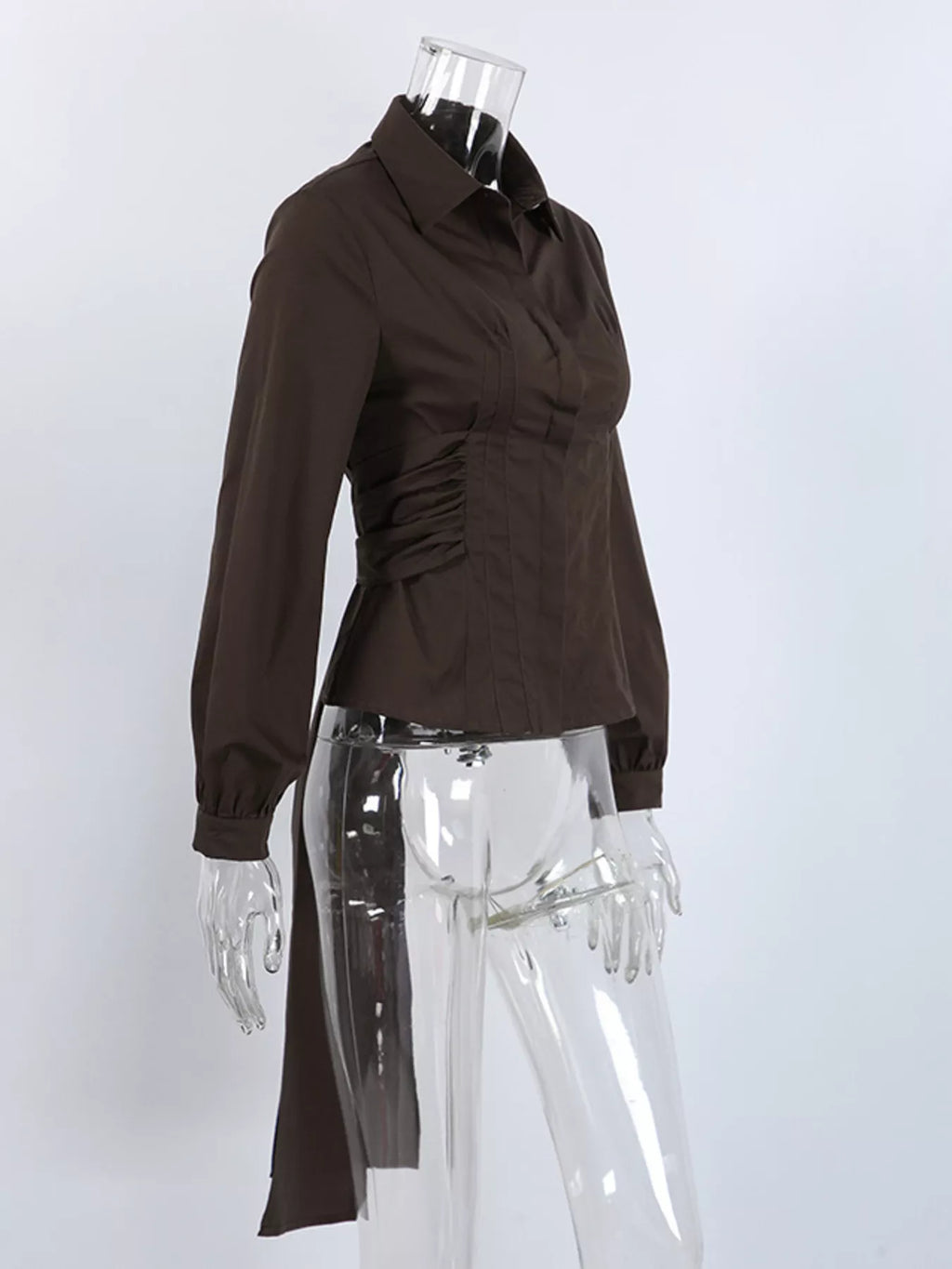 Slim-Fit Ruched Waist Shirt