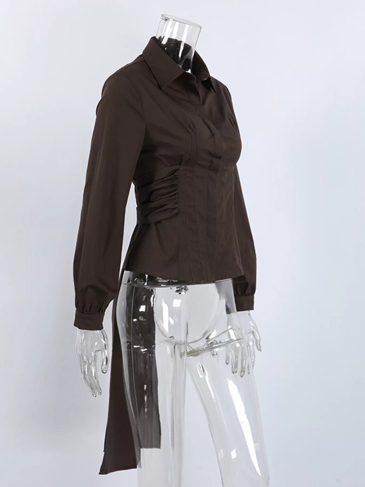Slim-Fit Ruched Waist Shirt