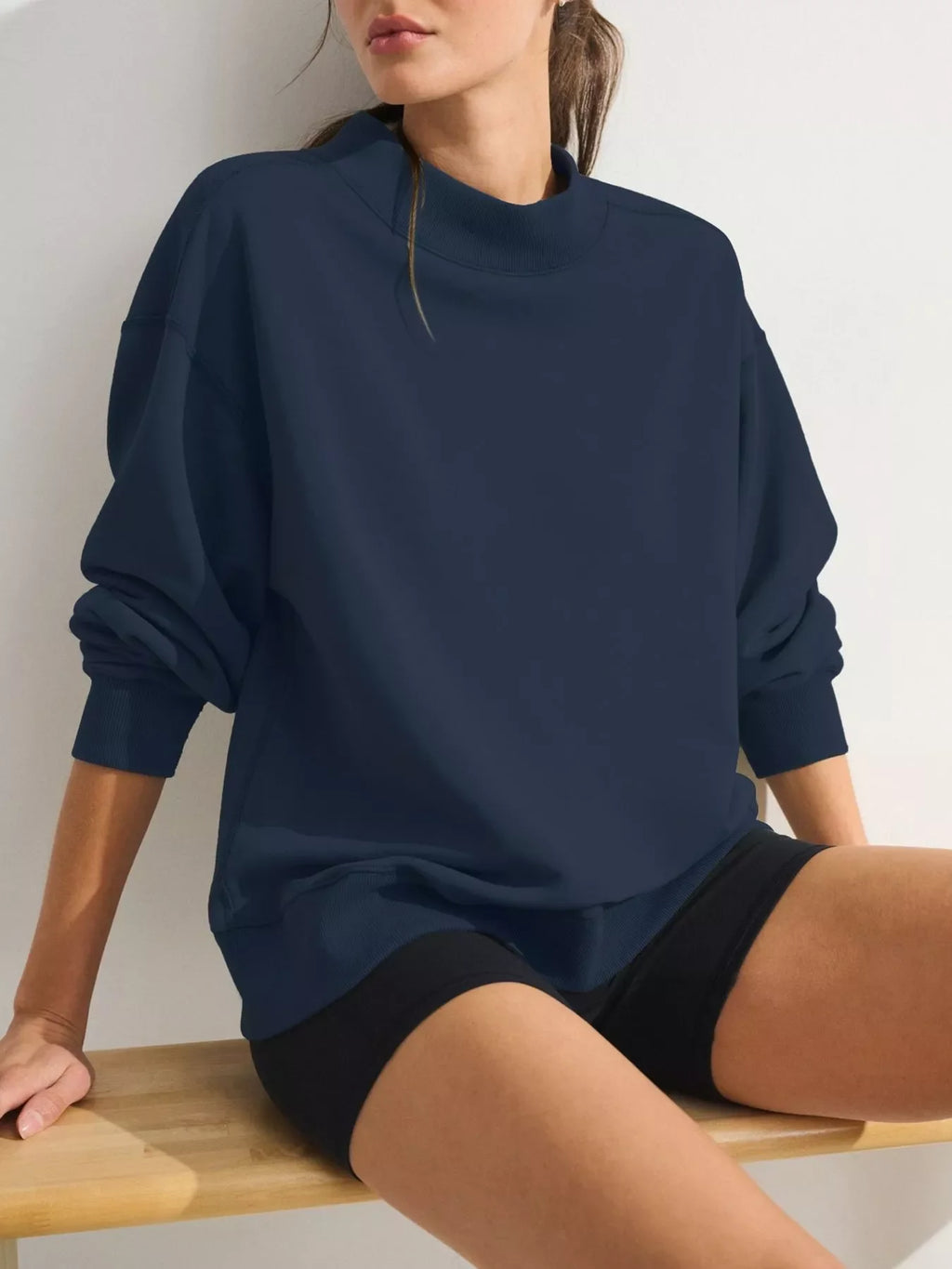 Mock Neck Oversized Sweatshirt