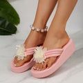 Flower Toe Post Platform Sandals