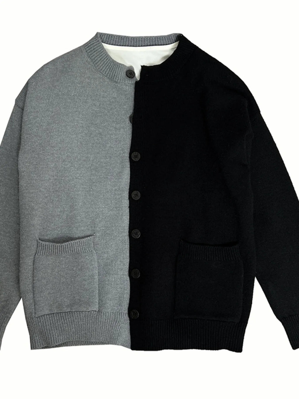 Men's Plus Size Button-Front Ribbed Knit Cardigan