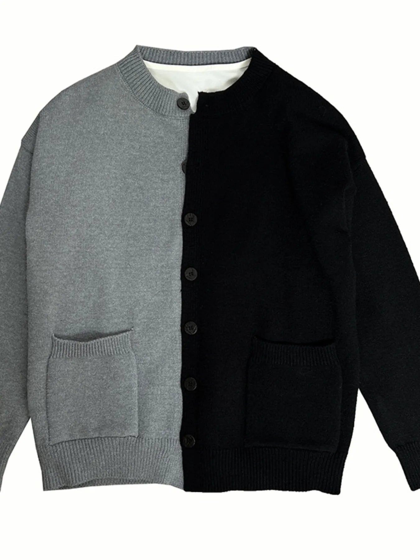 Men's Plus Size Button-Front Ribbed Knit Cardigan