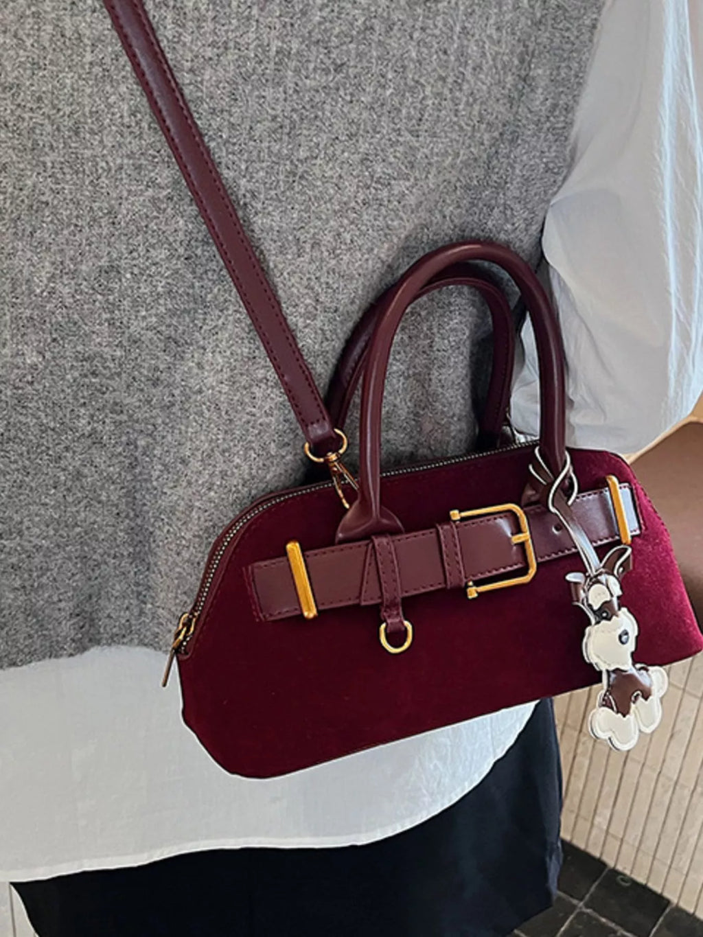 Buckle Decor Crossbody Bag