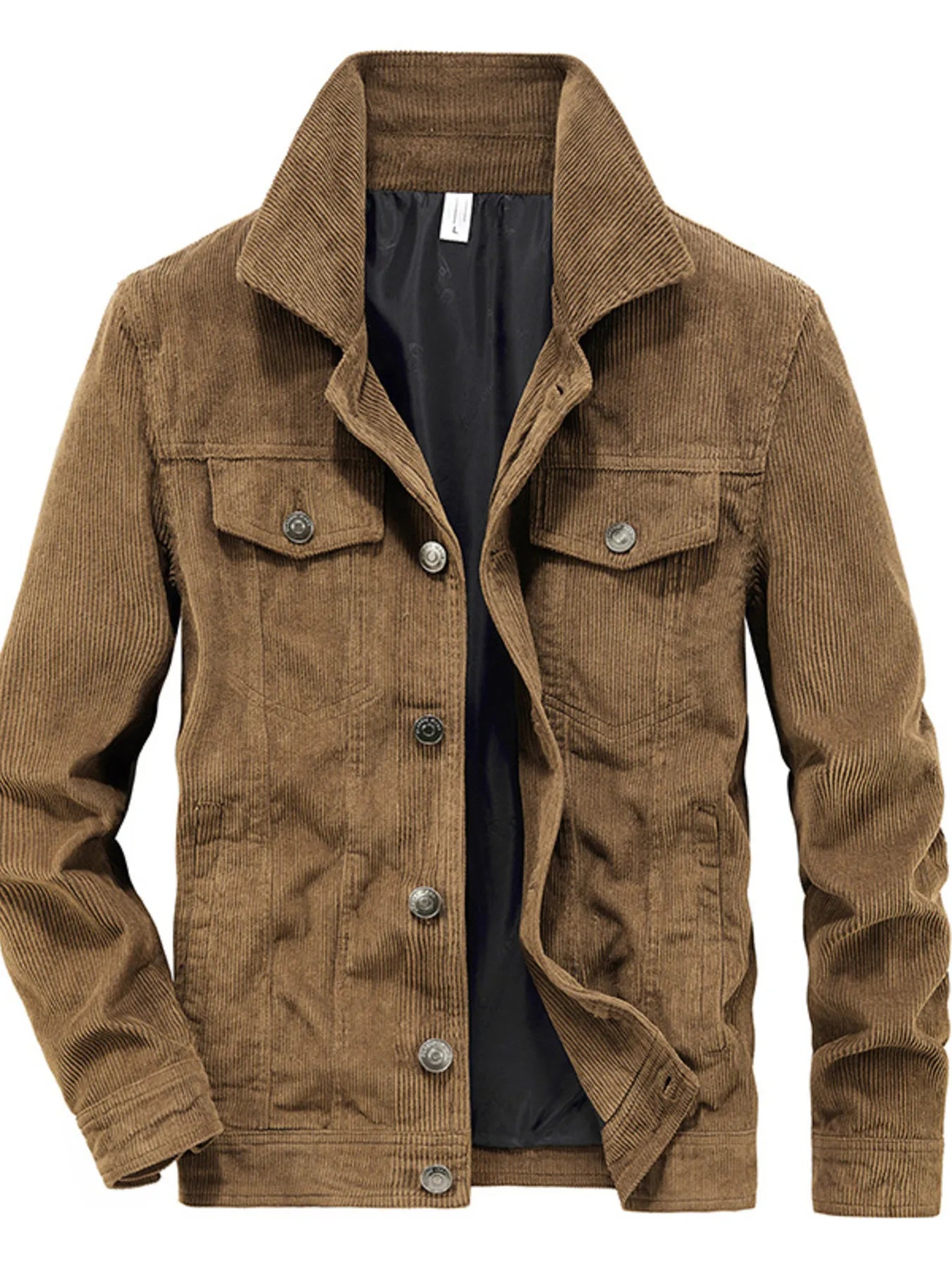 Men's Plus Size Classic Corduroy Button-Down Jacket