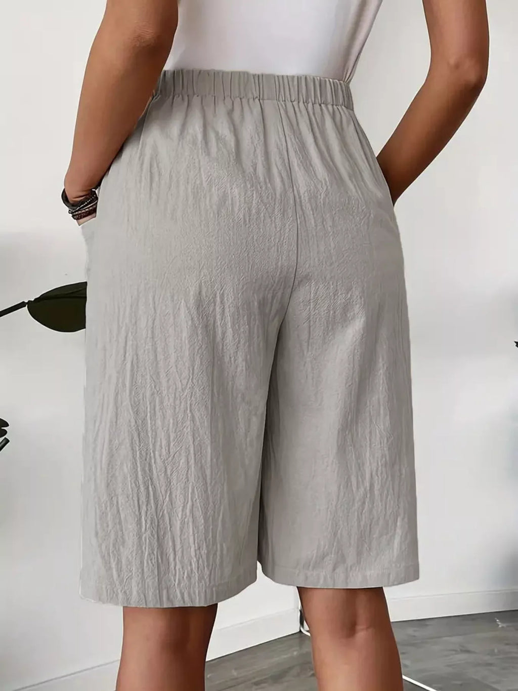 Elastic Waist Wrap Skort