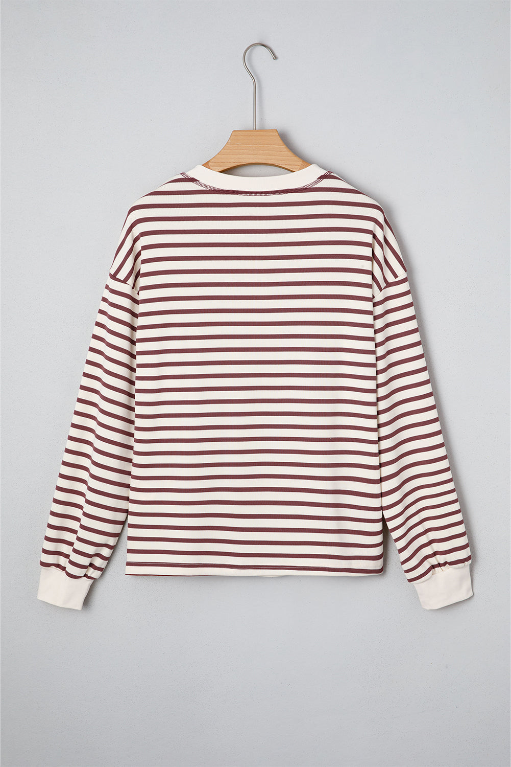 Stripe Long Sleeve Henley Top