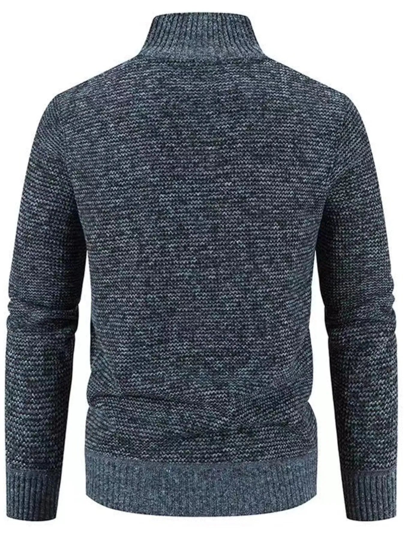Men's Plus Size Ribbed Hem Zip Up Cardigan