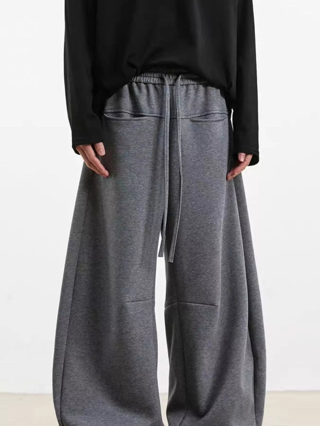 Men's Plus Size Drawstring Wide Leg Pants