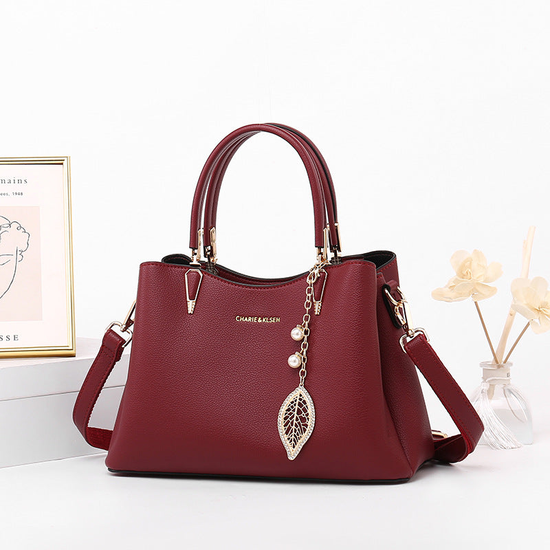 Top-Handle Leather Handbag