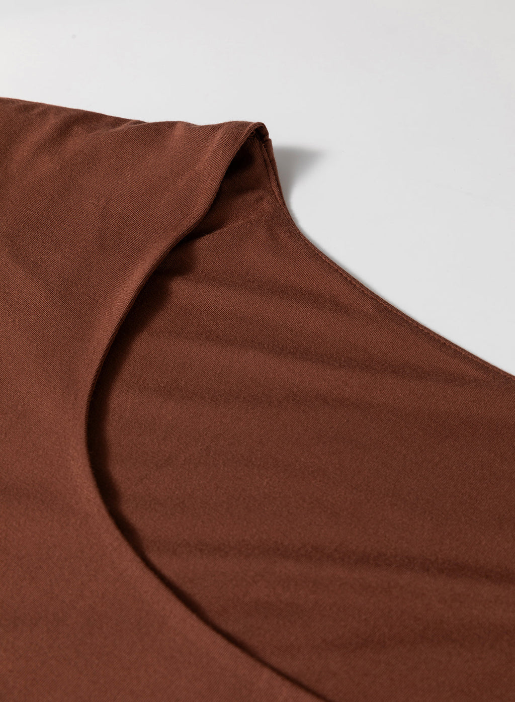 Coffee Solid Color U Neck Slim Fit Tank Top