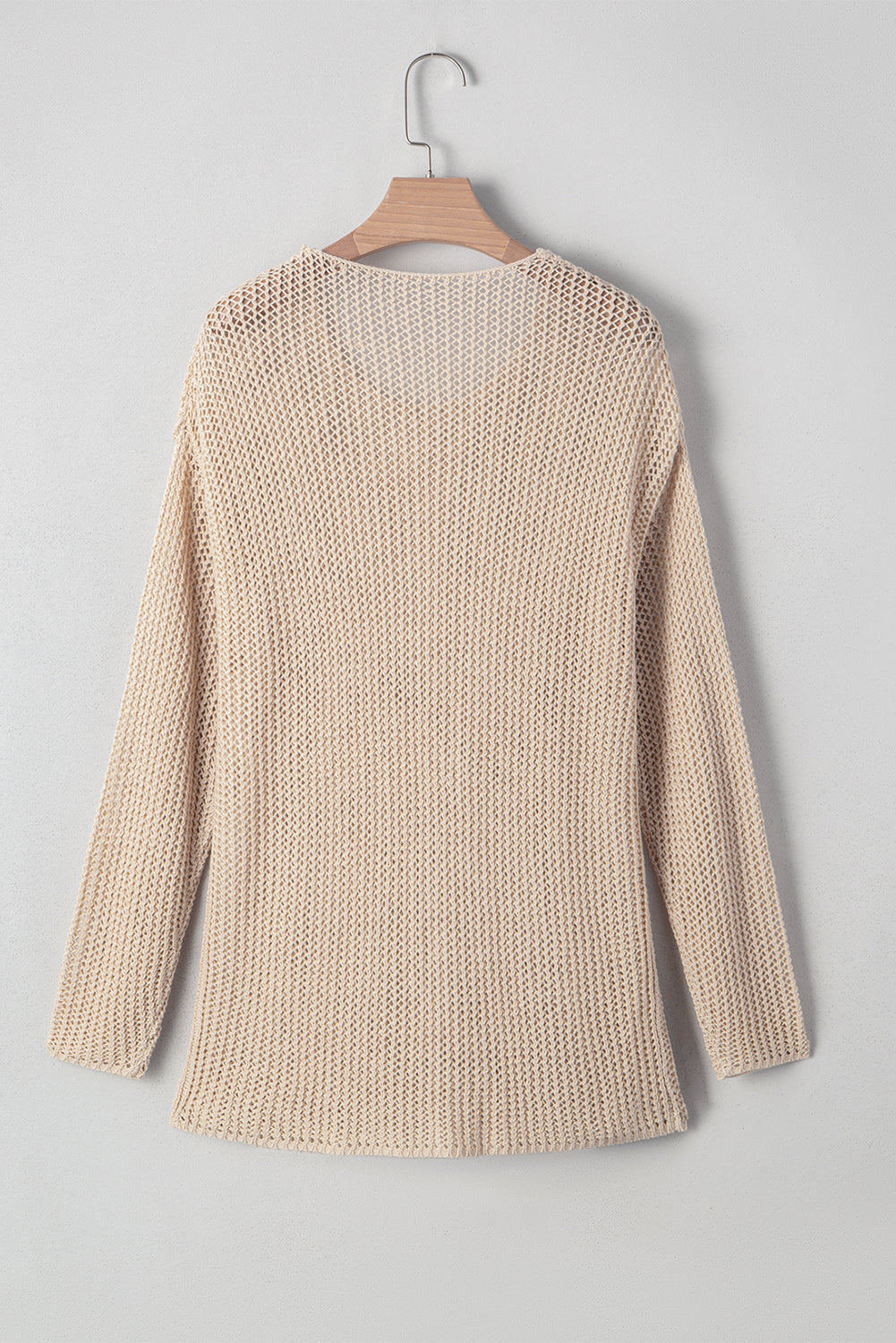 Solid Crochet Hollow-Out Sweater