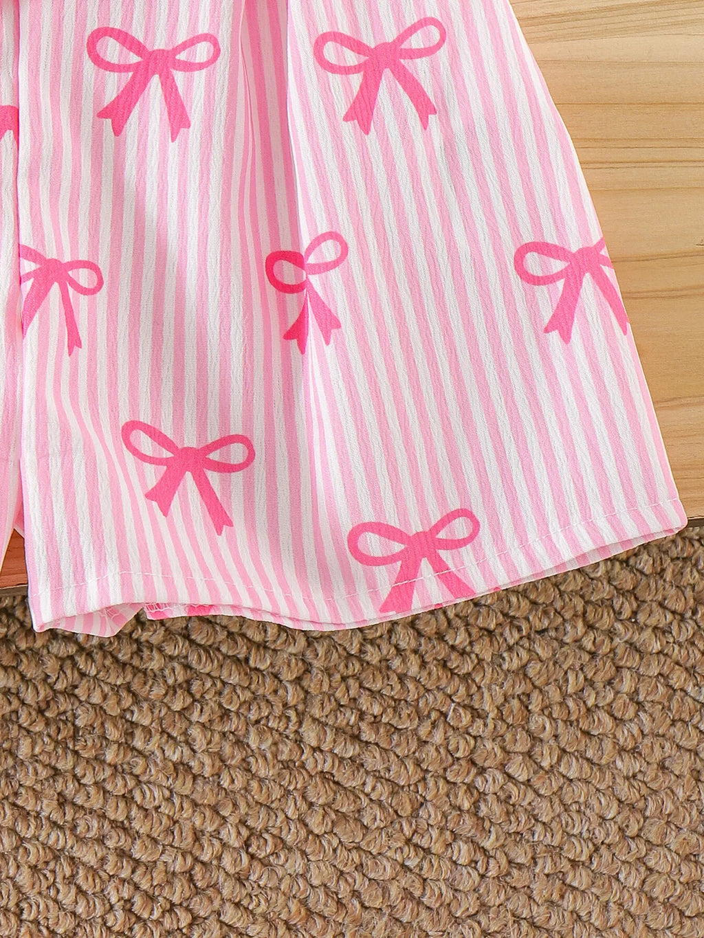 Children's Striped Bow Cami and Shorts Set