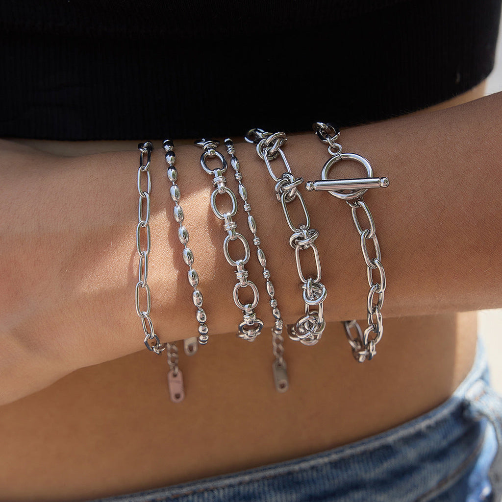 Silver Chain Bracelet and Necklace Collection