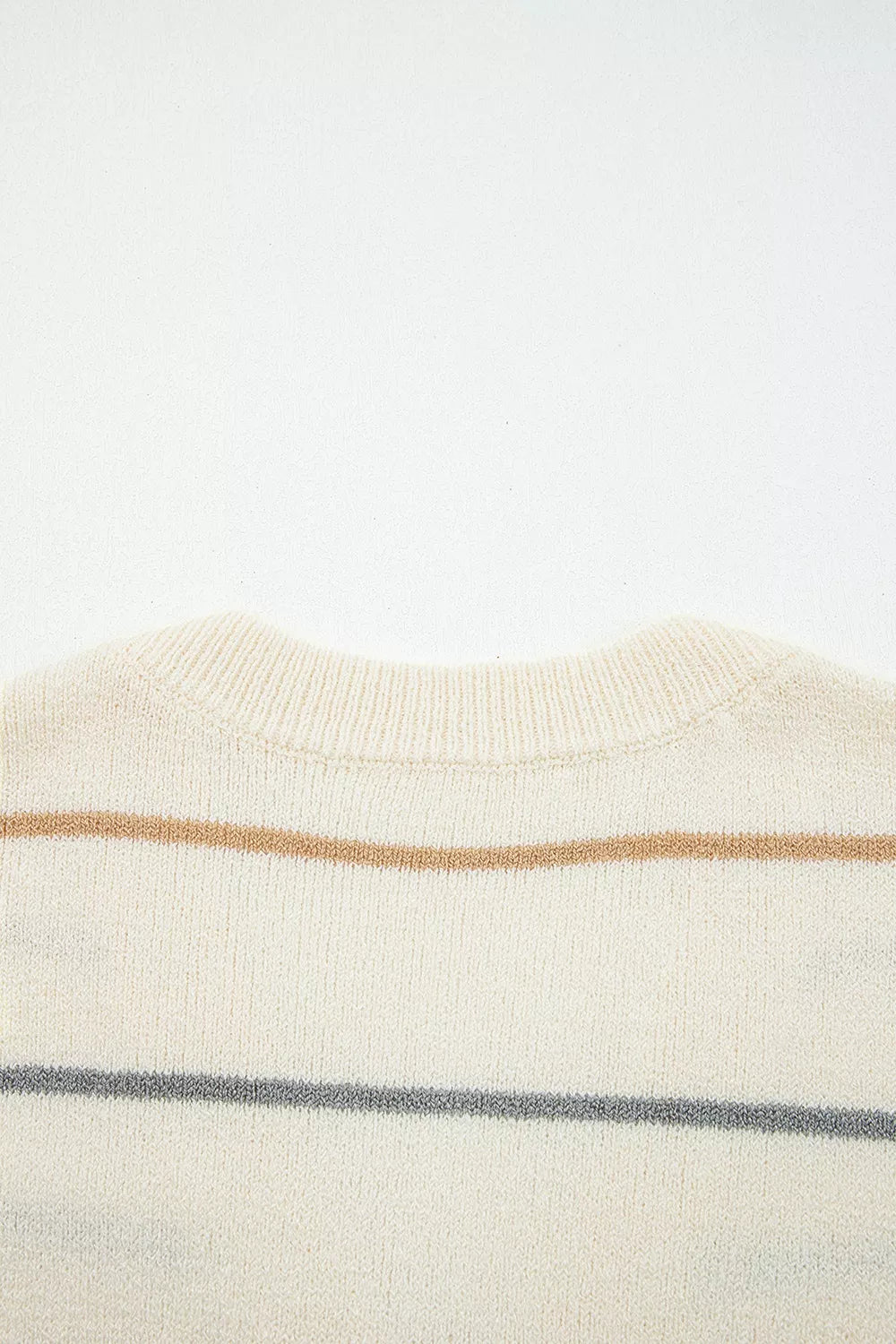 Striped V-Neck Button-Up Cardigan