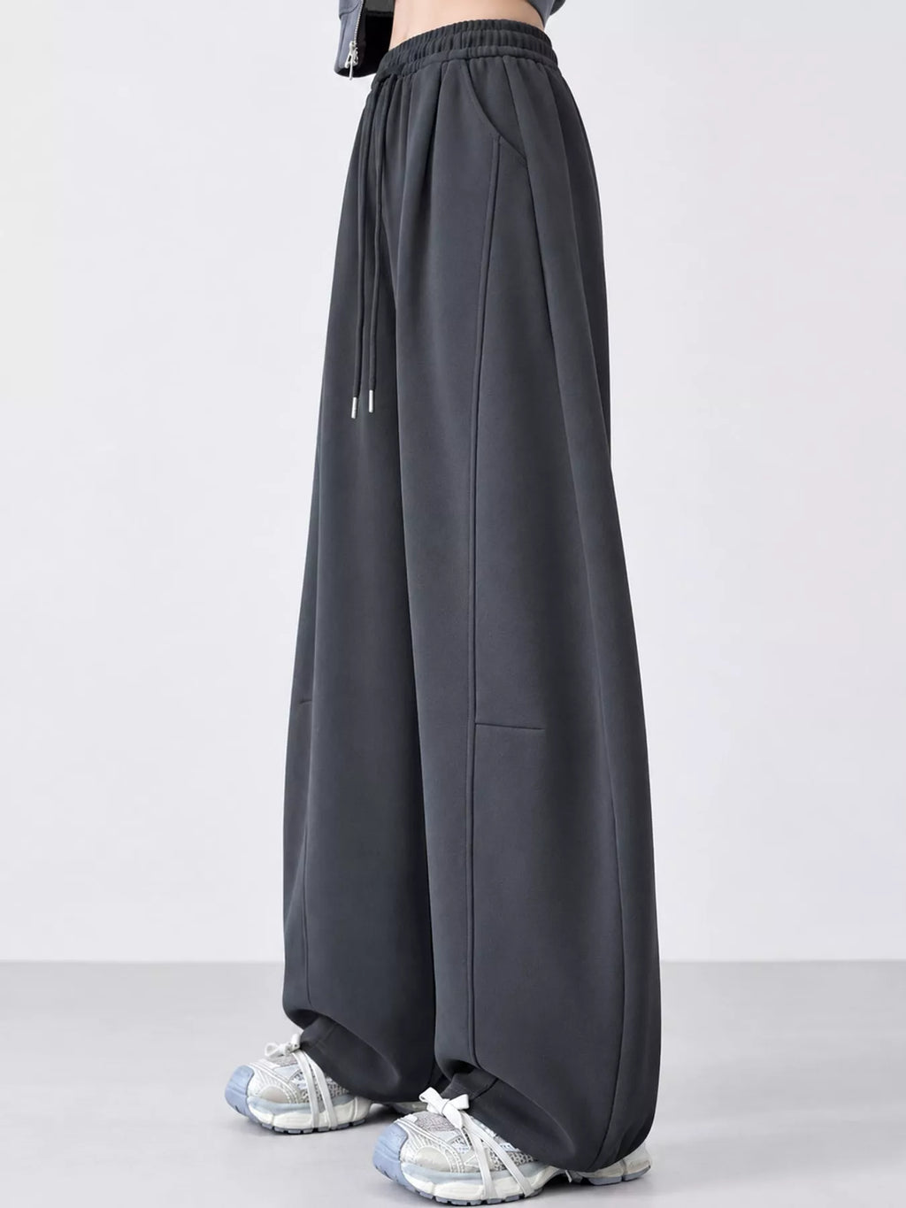 Full Size Drawstring Loose Fit Wide-Leg Sweatpants Plus Size