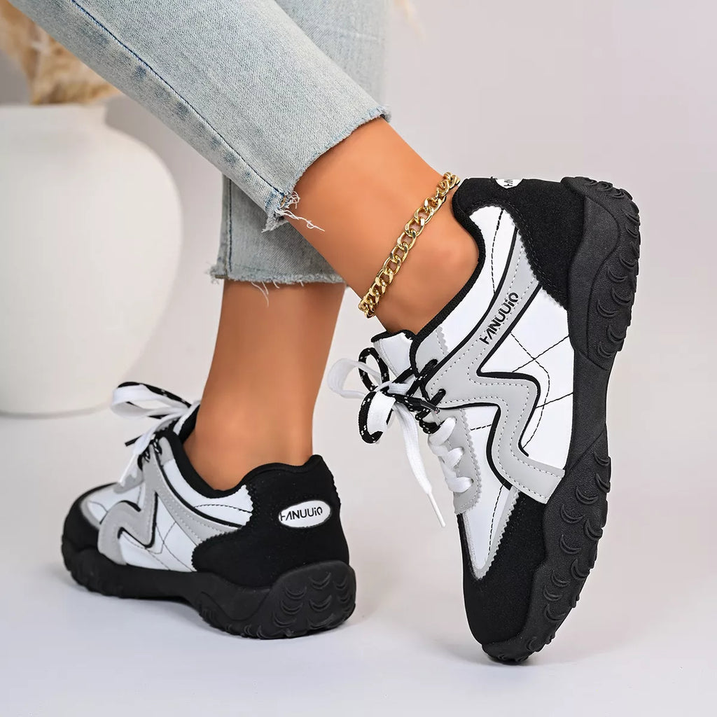 Round Toe Lace Up Sneakers