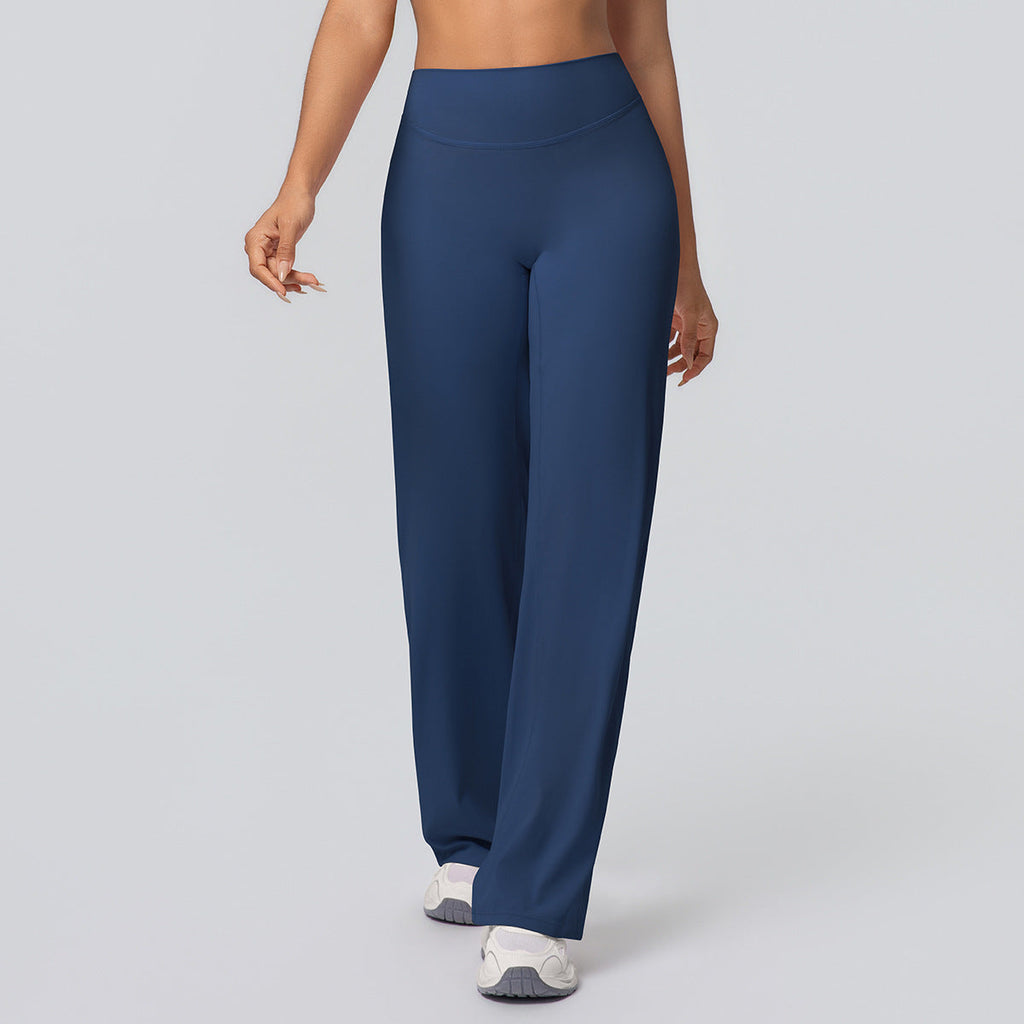 Casual High-waisted Loose-fit Solid-color Yoga Pants That Hug The Hips