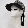 Sequined Visor Sun Hat with Ribbon Tie