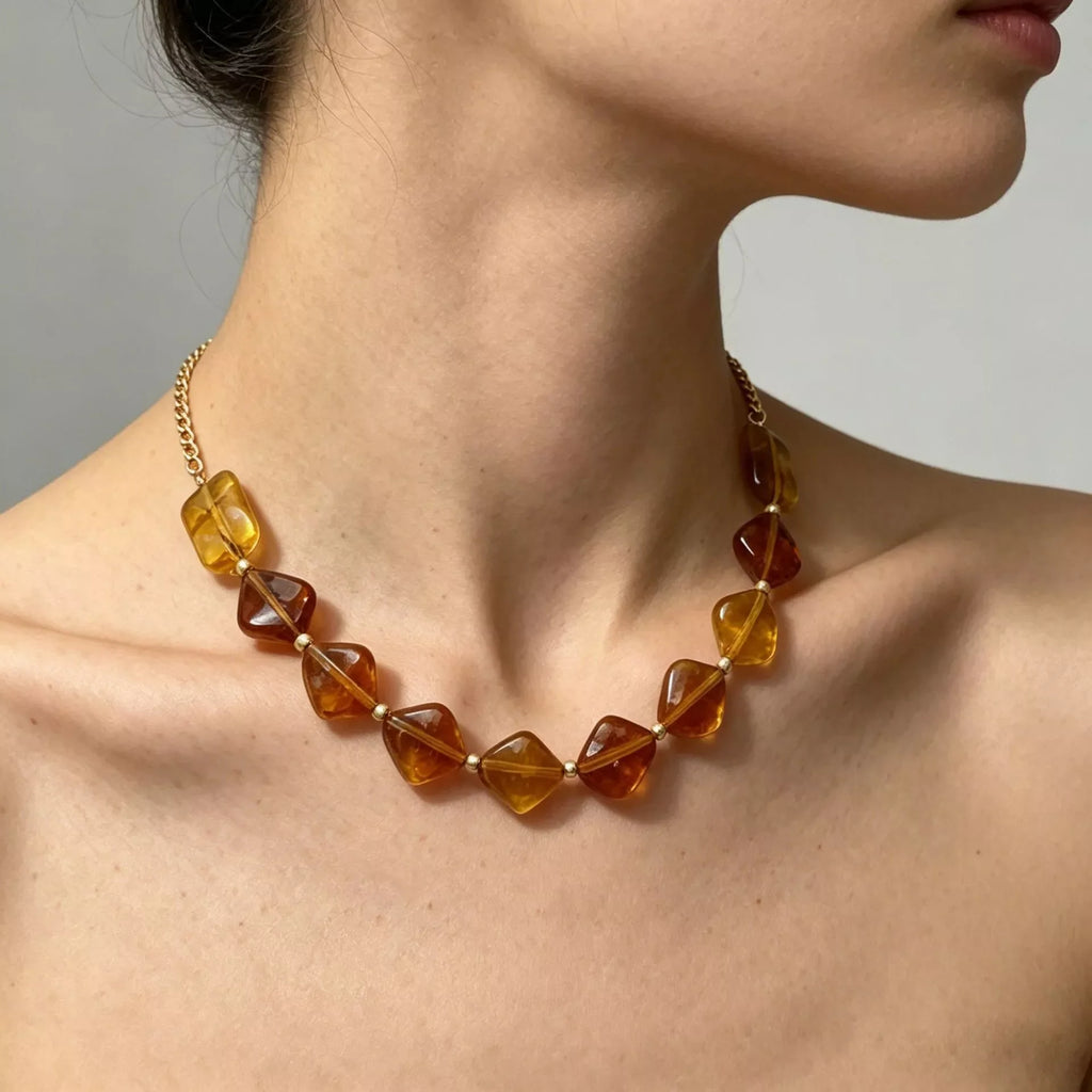 Geometric Acrylic Bead Necklace