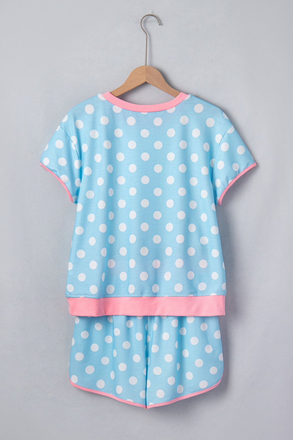 Polka Dot Contrast Trim Top & Short Set