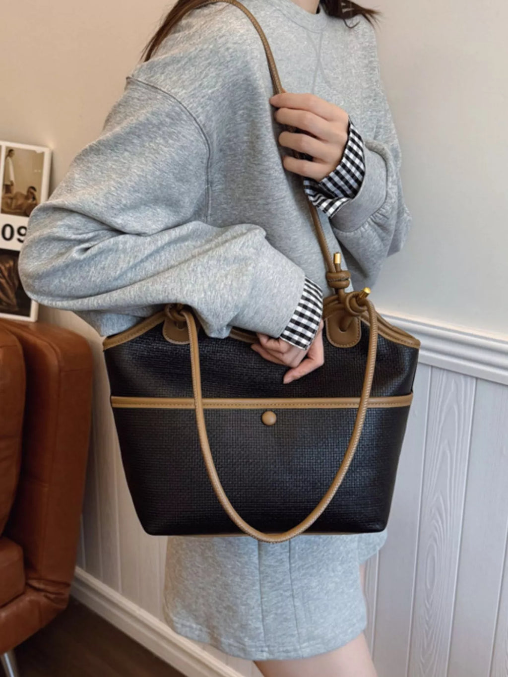 Knotted Strap Tote Bag