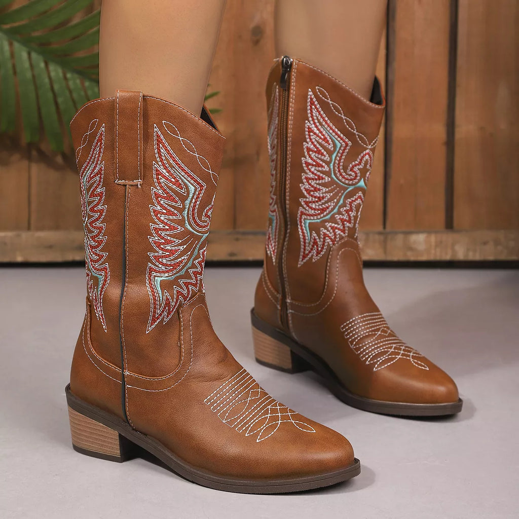 Embroidered Western Cowboy Boots