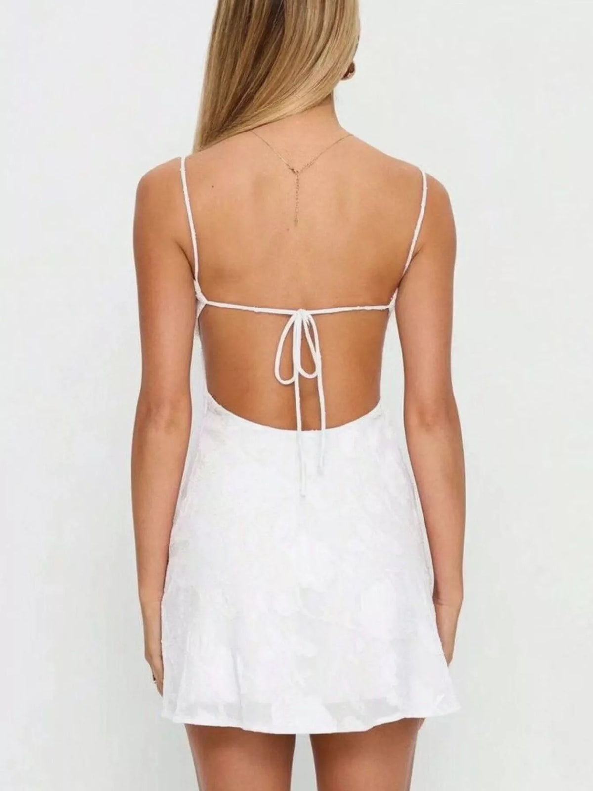 Backless Spaghetti Strap Mini Dress