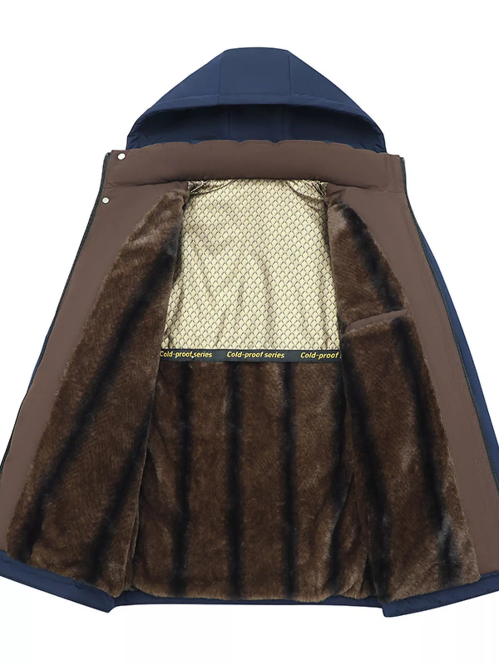 Men's Plus Size Fleece Lined Hooded Winter Coat