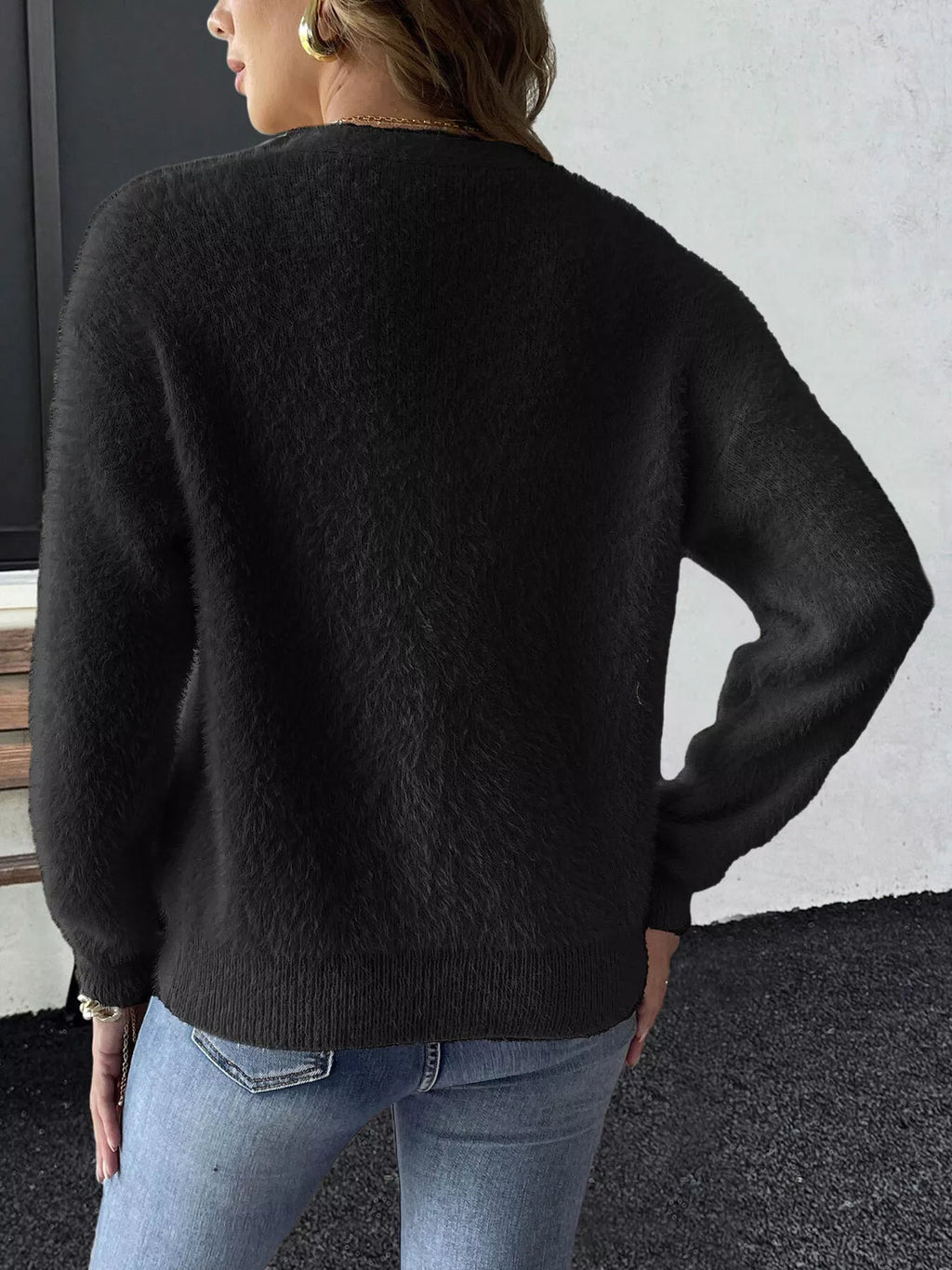 Strawberry Fuzzy Knit Cardigan
