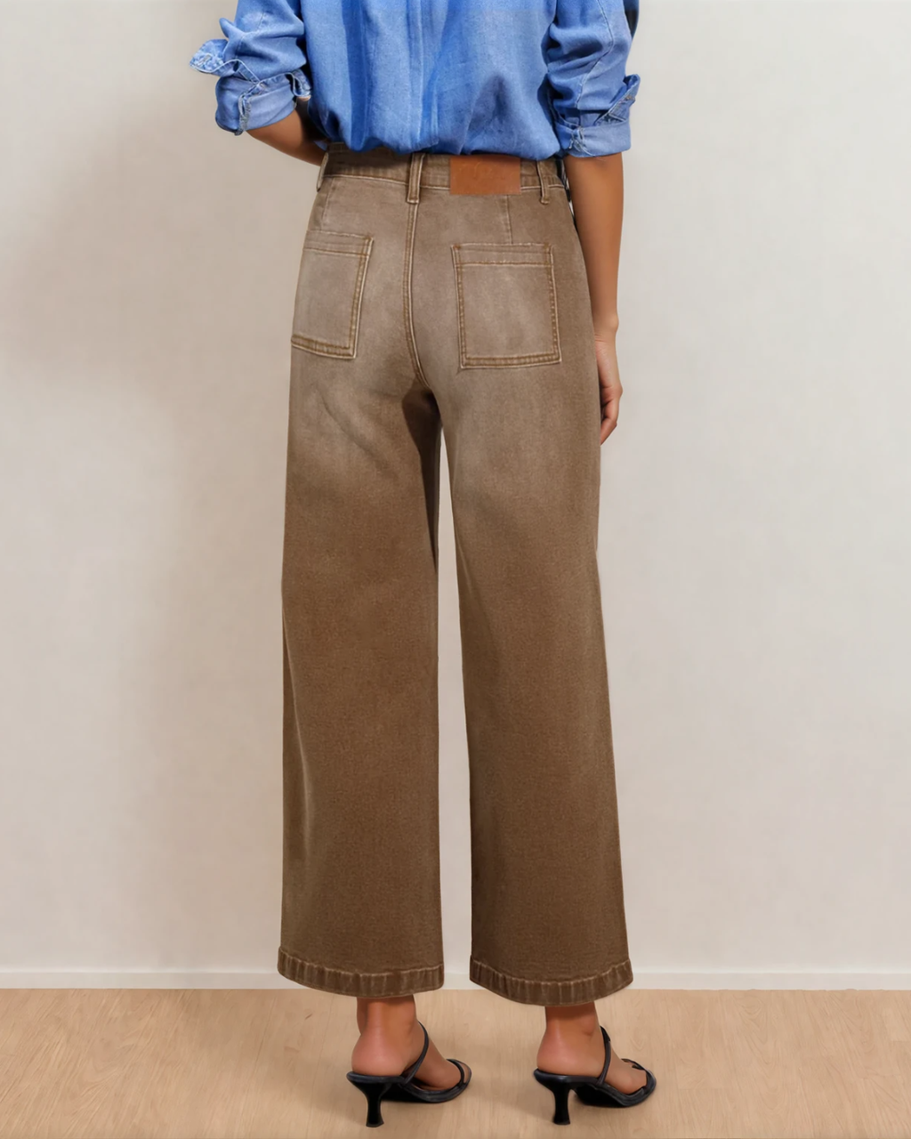 Belinda Minimalist Patch Pocket High Waist Shift Jeans
