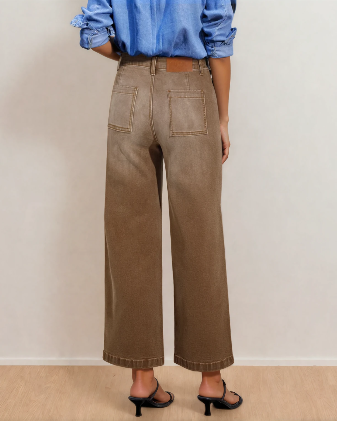 Belinda Minimalist Patch Pocket High Waist Shift Jeans