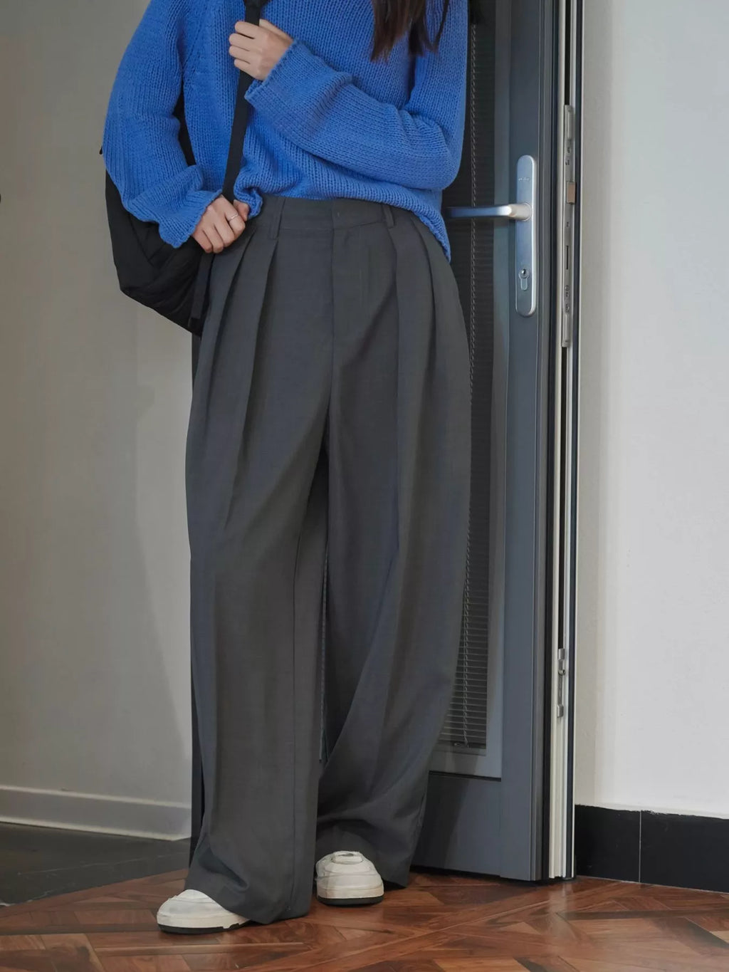 High-Waisted Pleated Wide-Leg Pants