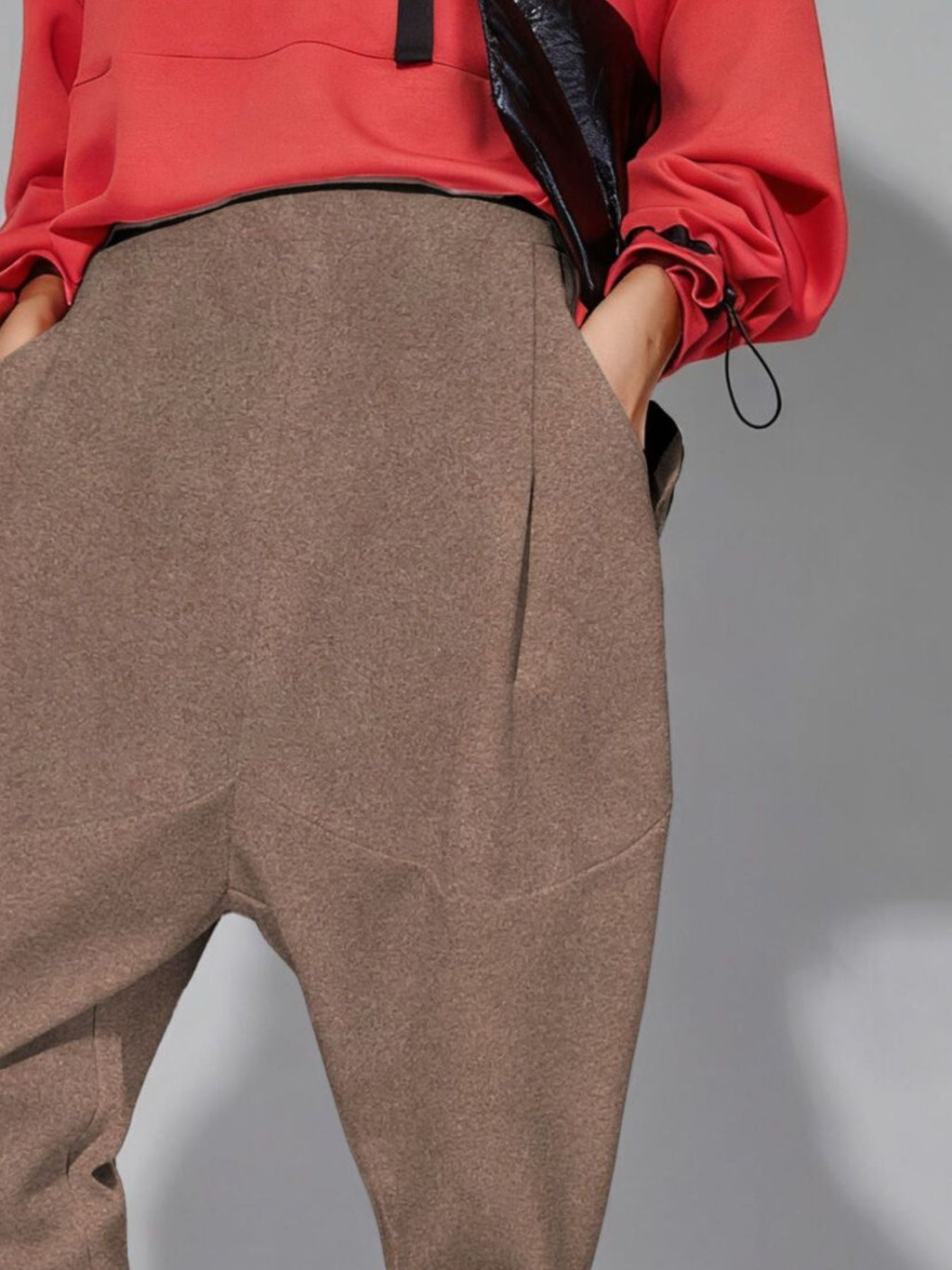 Loose Fit Harem Pants with Pockets
