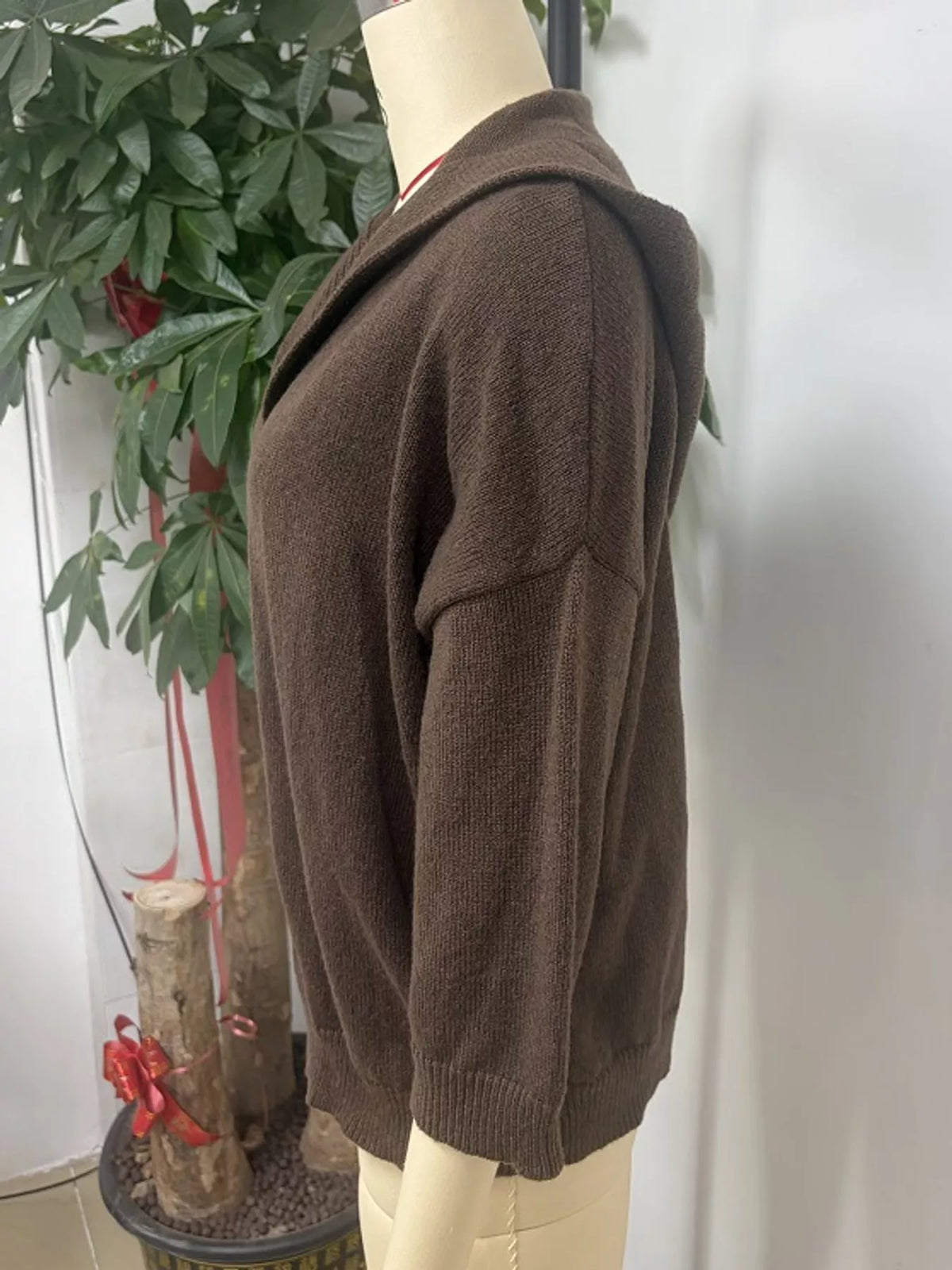 Full Size Hooded Open-Front Knit Cardigan Plus Size