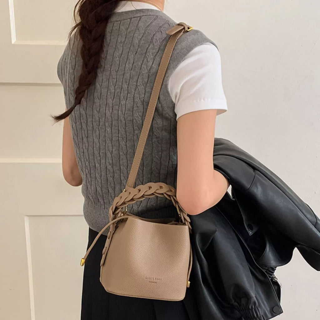 PU Leather Bucket Crossbody Bag
