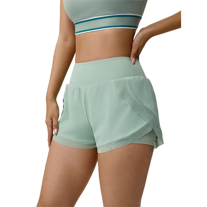 Fake Two-piece Yoga Shorts Womens Thin-style Athletic Fitness Shorts