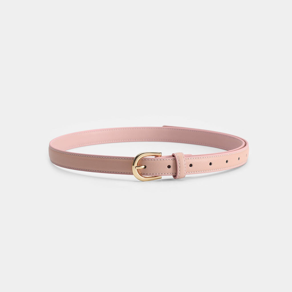 Leather Belt with Golden Buckle