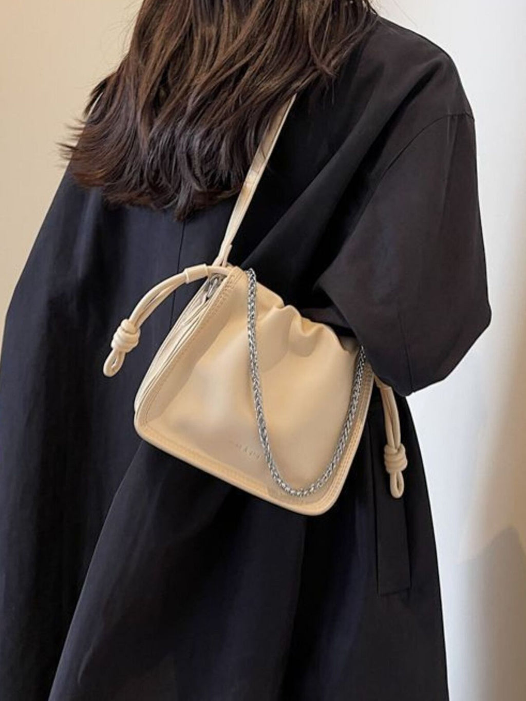 Drawstring Ruched Crossbody Bag