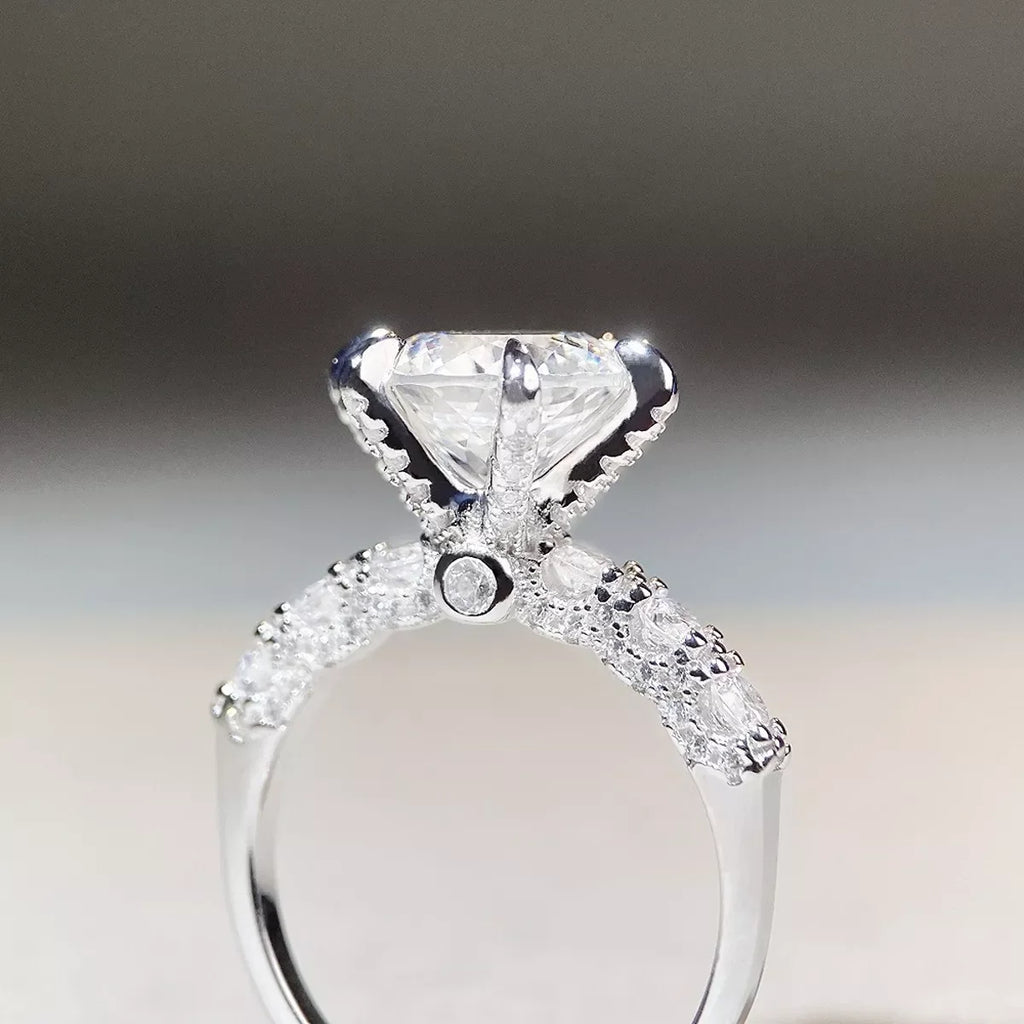 3 Carat 925 Sterling Silver Moissanite Geometric Ring