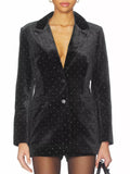 Rhinestone Embellished Single-Breasted Blazer