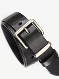 Classic Leather Belt with Silver Buckle