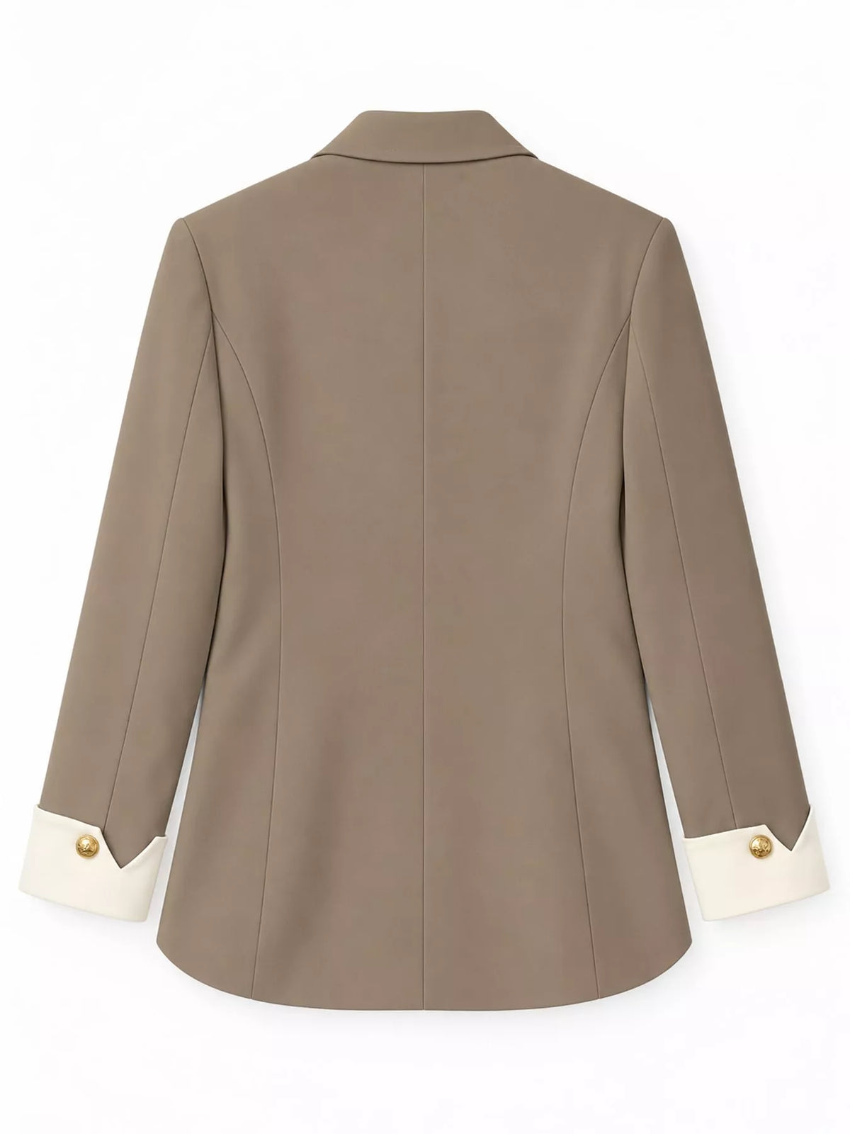 Full Size Single-Breasted Blazer with Gold Button Accents Plus Size